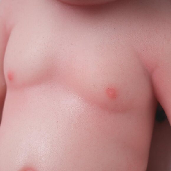 🆕18 inch Full Body Platinum Silicone Bald Baby Dolls Sleeping Closed Mouth Girl - Picture 8 of 8